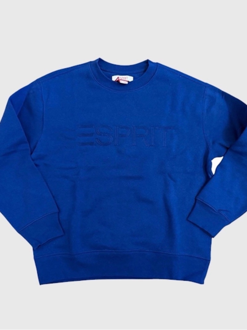 Esprit Royal Blue Embroidered Logo Crewneck Sweater
